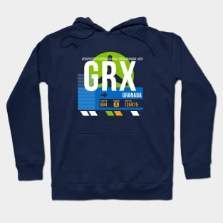 Granada (GRX) Airport // Retro Sunset Baggage Tag Hoodie